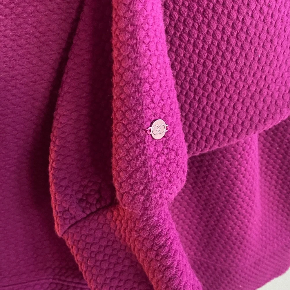 CALIA Raspberry Textured Pullover 1X - Picture 3 of 8